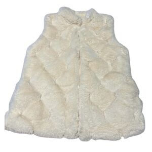 Sara's Prints Cream Furry Vest